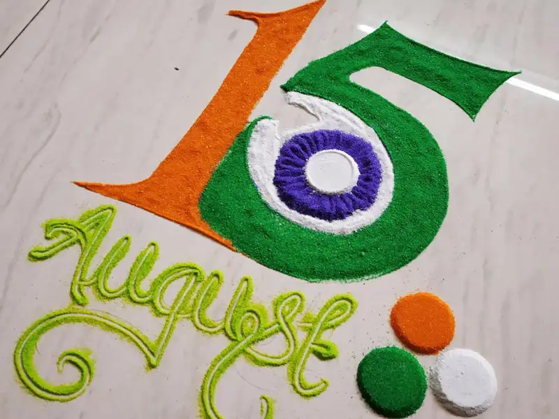 15tyh august independence day rangoli idea